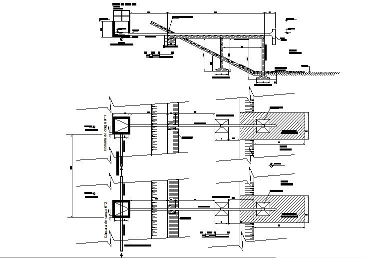 Hydraulic profile and details of sewage lagoons dwg file