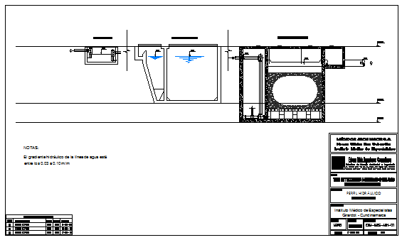 Hydraulic profile detail design drawing in hospital design