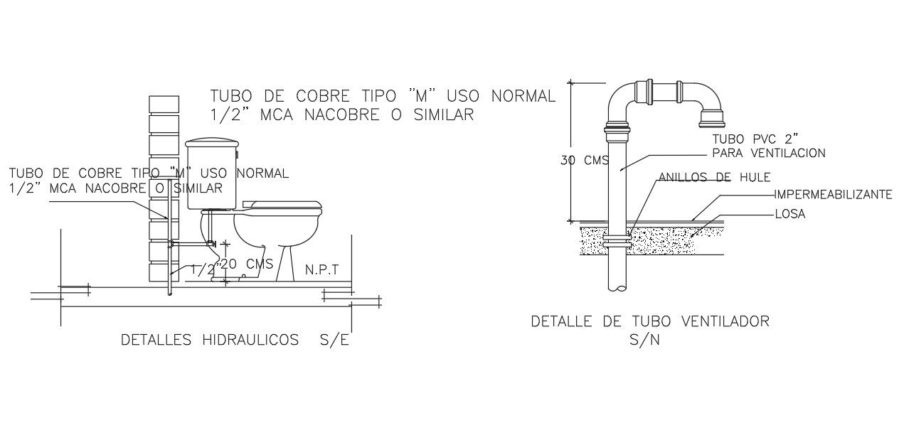 Hydraulic and fab tube detail drawing is given in this Autocad drawing file.Download the Autocad model.