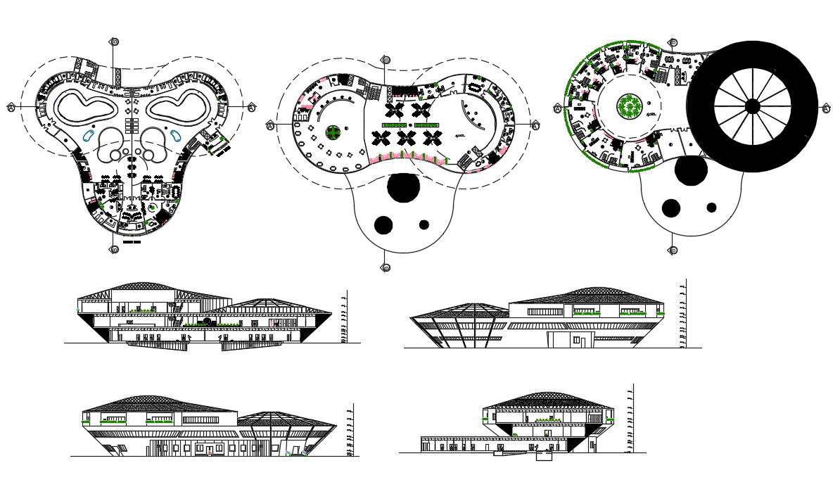 Hydrotherapy And Spa Center Architecture AutoCAD Drawing