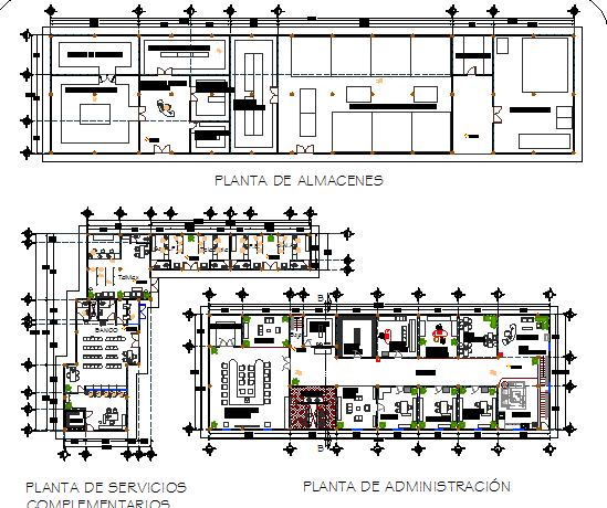 Hyper market departmental architecture layout plan details dwg file
