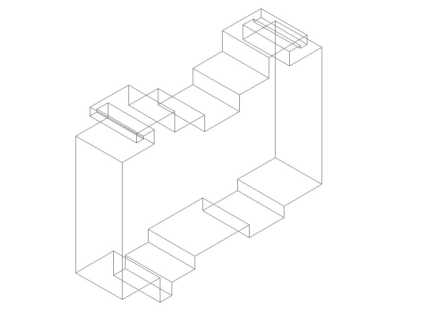 I Track_linear_couple electrical 3d wire frame view dwg file