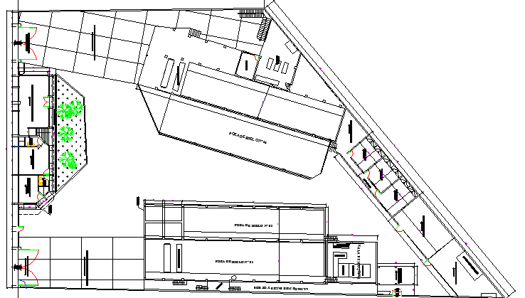 Ice Plant Architecture Design Elevation and Section Details dwg file