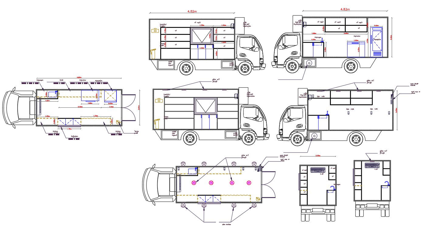 Ice Cream Van Vehicle CAD Blocks