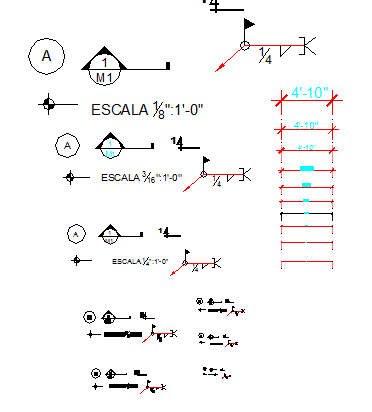 Imperial scales and symbols architecture project dwg file