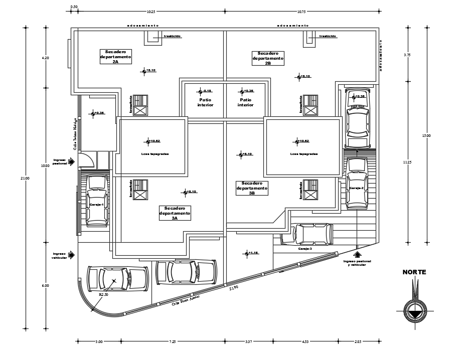 Implementation of the 21x20m house plan cad drawing is given in this file