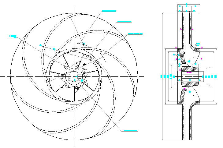 Impulsion of bomb KSB ETA dwg file