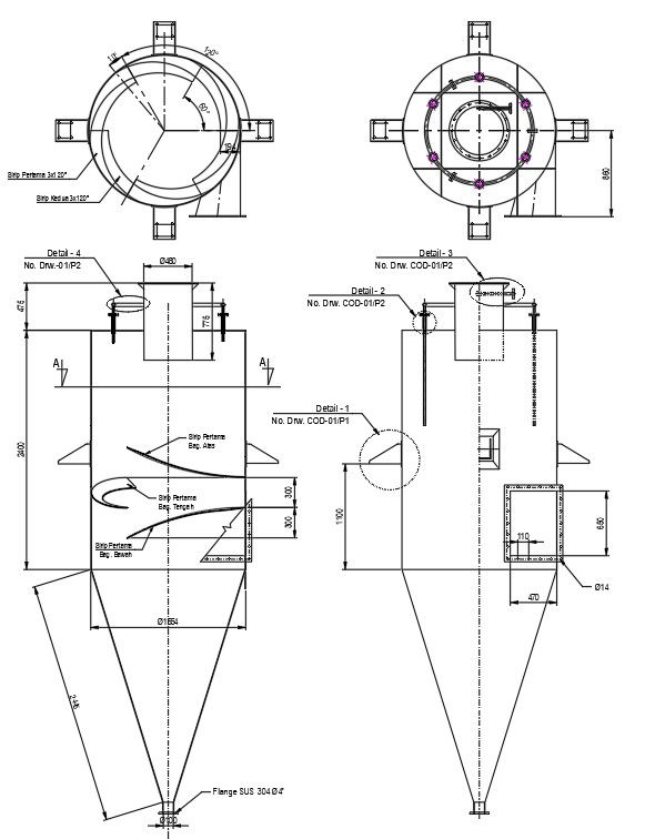 Incinerator machine design with detail AutoCAD drawing, CAD file, dwg file