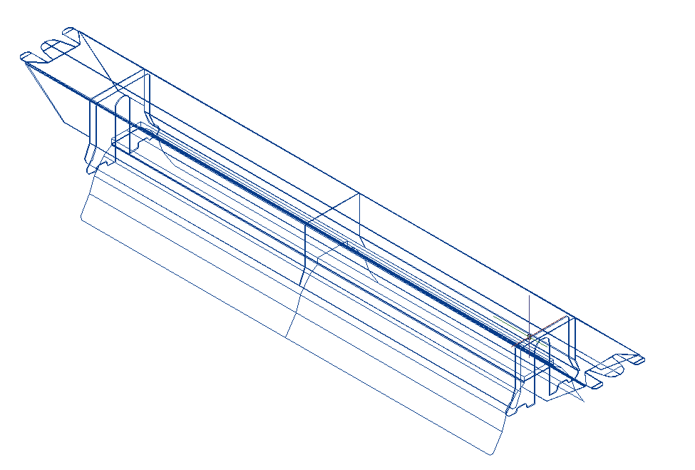 Ind LED_600_medium electrical 3d wire frame view dwg file