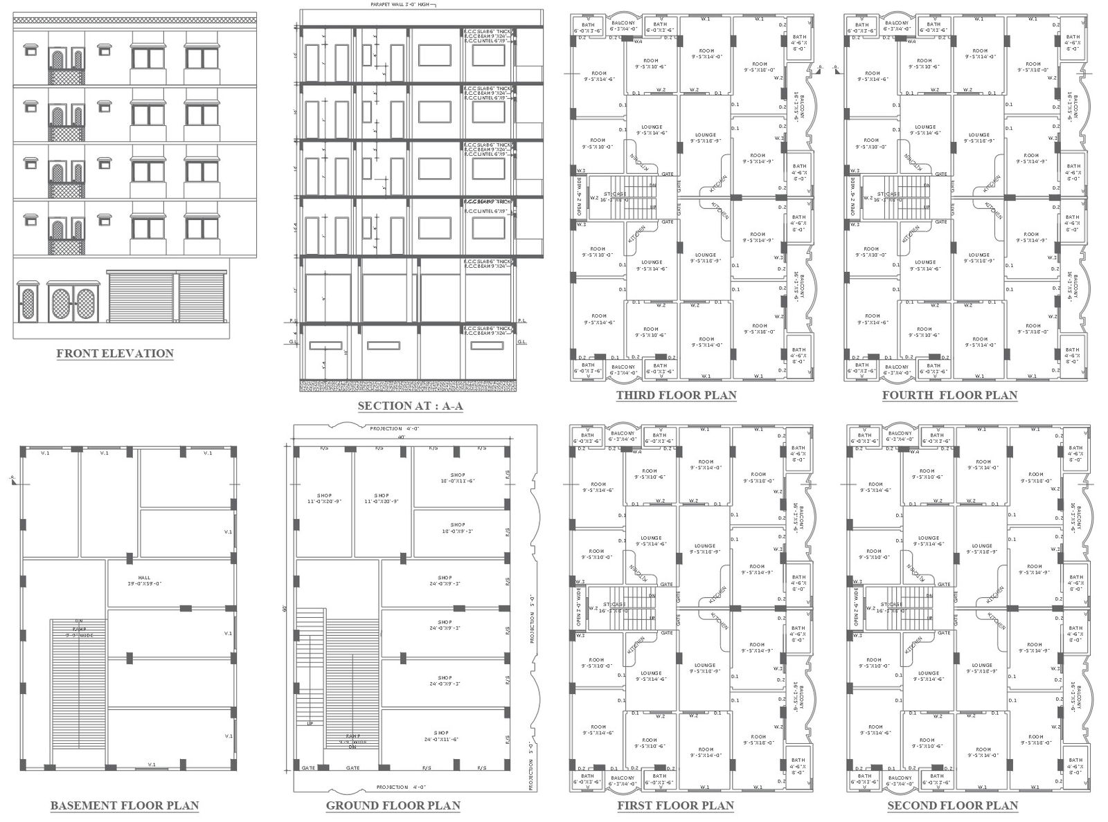 Indian house plan with shop design with detail dwg autocad drawing .