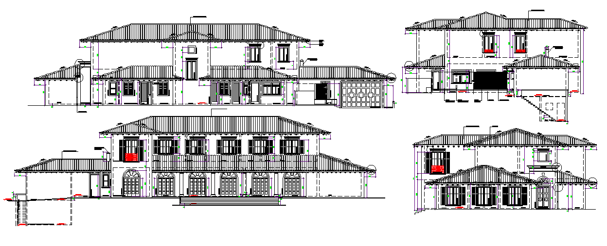 Industrial building planning and design of the structure and elevation section view dwg file