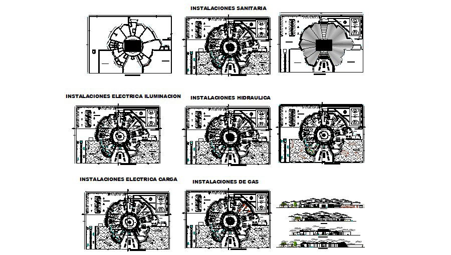 Industrial plant distribution plan and architecture details dwg file