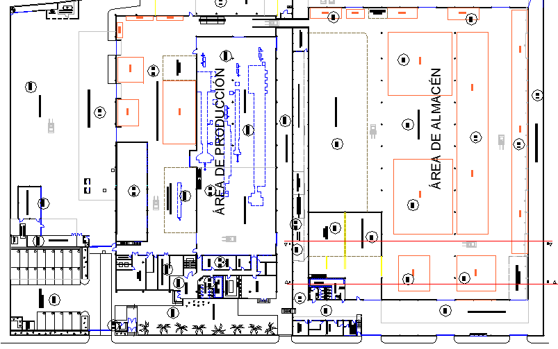 Industrial plant structural layout plan details dwg file