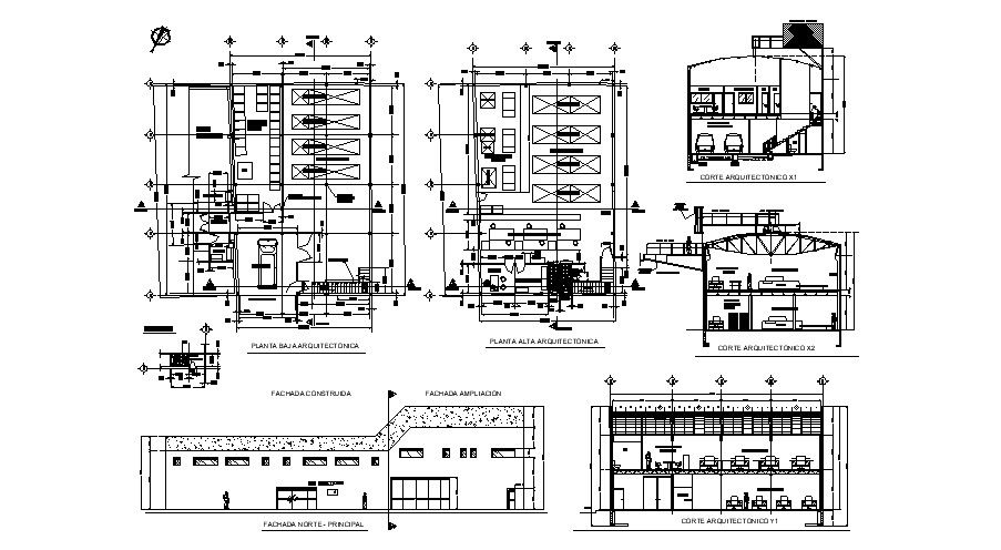 Industrial warehouse with detail dimension in AutoCAD