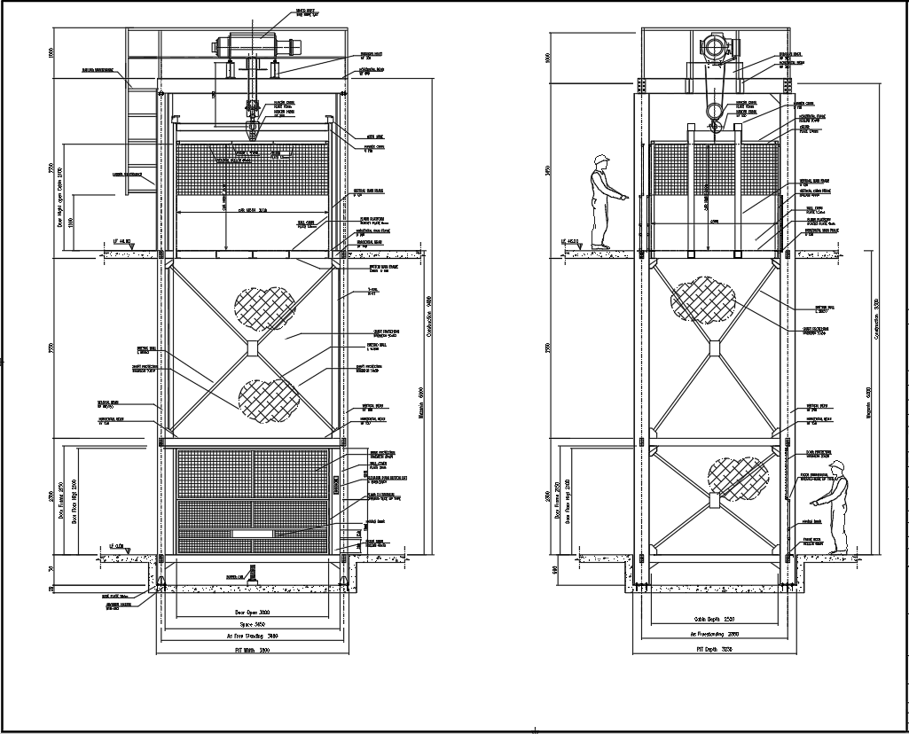 Industrial Lift Design and Details in AutoCAD DWG File