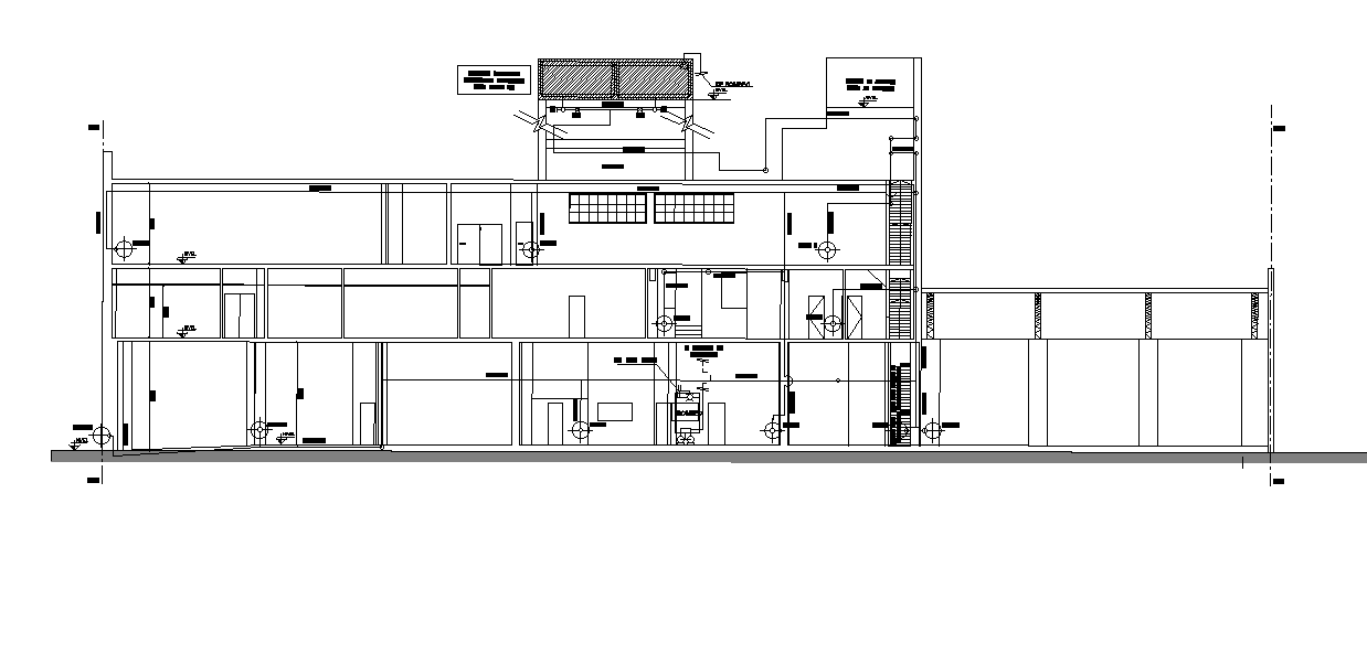 Industrial Textile Building Section CAD Drawing DWG File