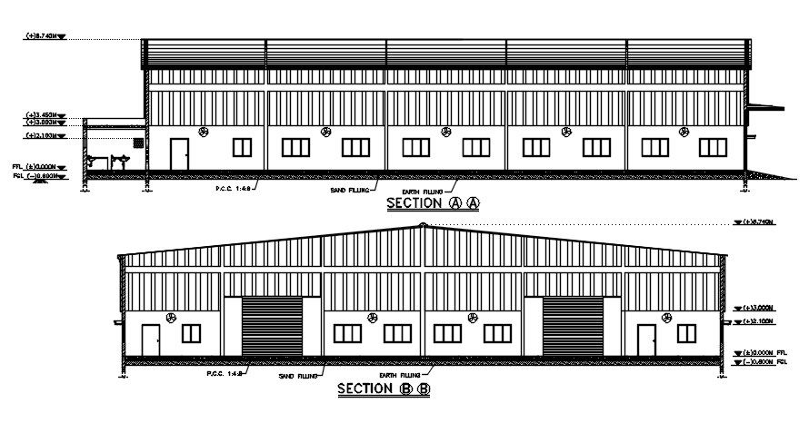 Industrial plant elevation drawing. Download cad DWG file | CADBULL