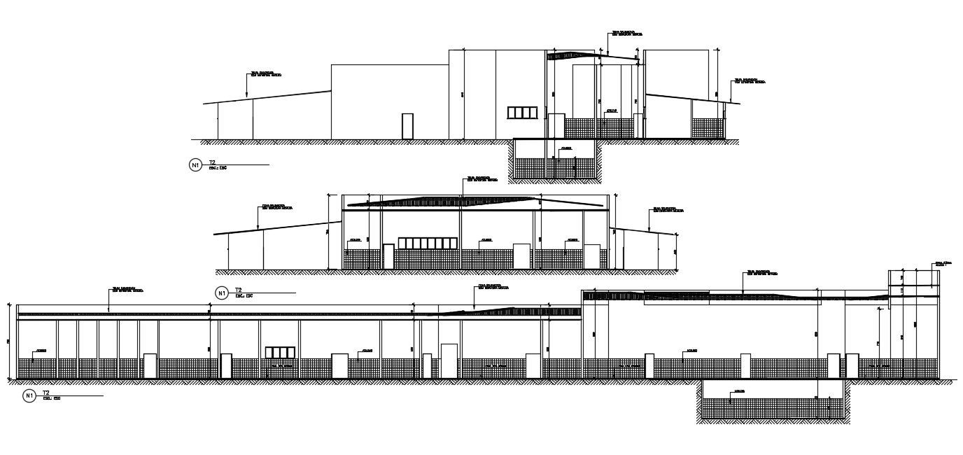 Industrial plant section drawing defined in this AutoCAD file. Download this 2d autocad drawing file.