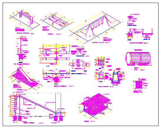 Infantile playground equipment details of public garden dwg file