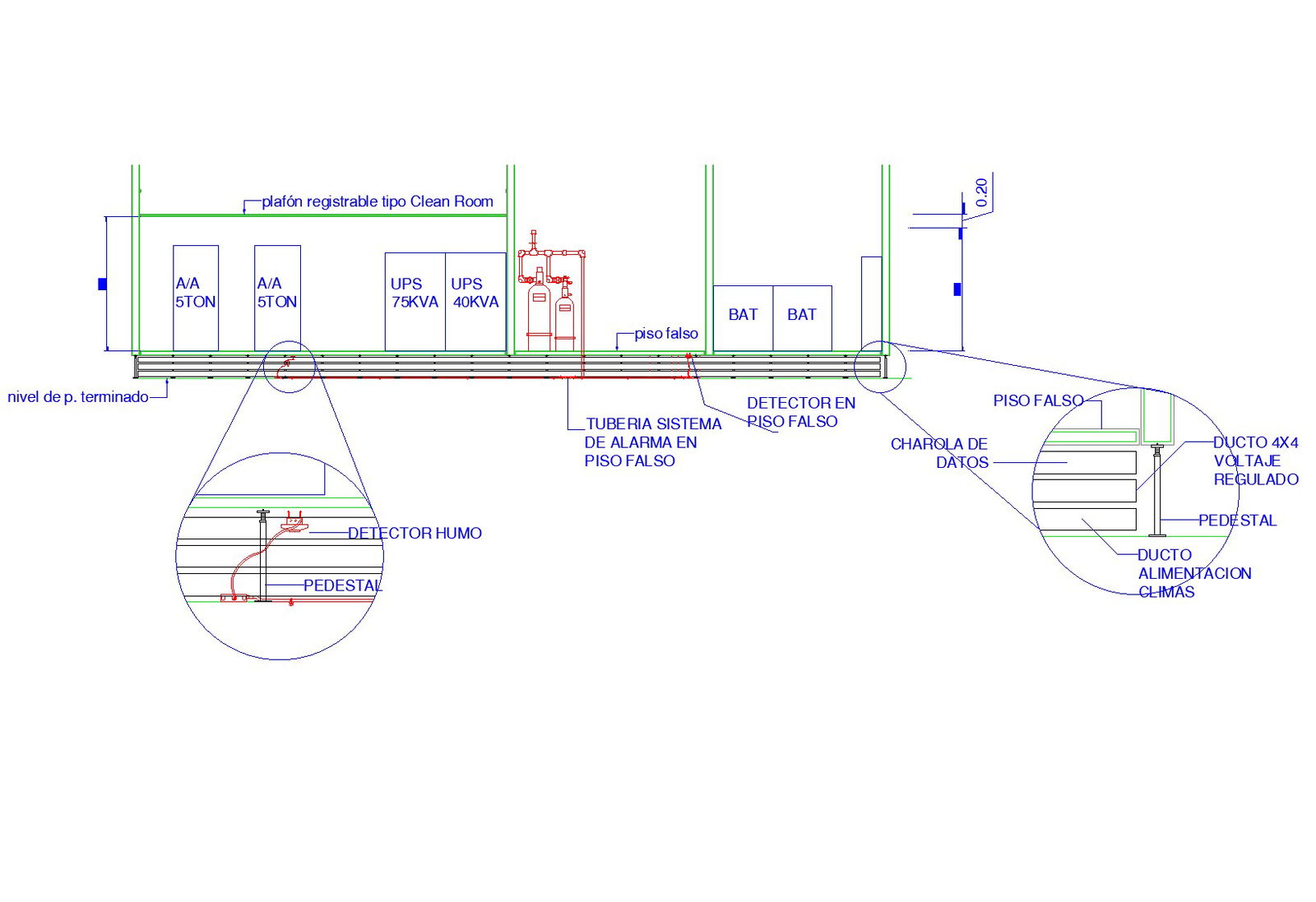 Infrastructure details computer center dwg file