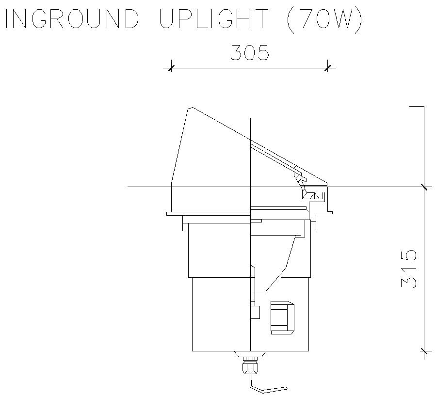 Inground uplight design in AutoCAD 2D drawing, dwg file, CAD file