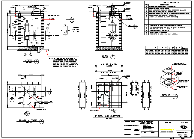 Inspection chambers drinking water constructive details dwg file