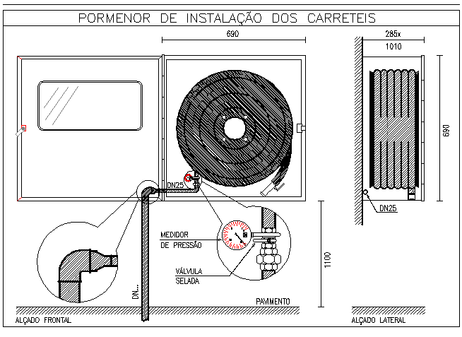 Installation details of reels dwg file