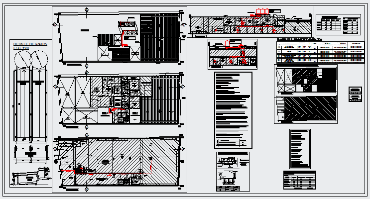 Installation of pressurization system in industrial area design drawing