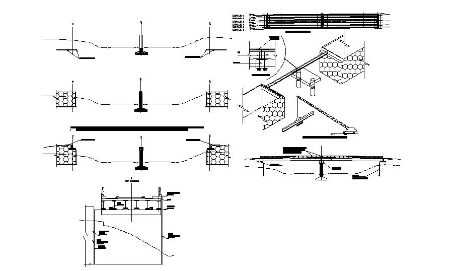 Installation procedure details of vehicular bridge cad drawing details dwg file