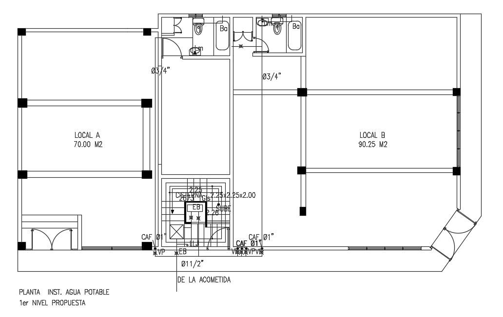 Installation of drinking water 1st floor proposed plan
