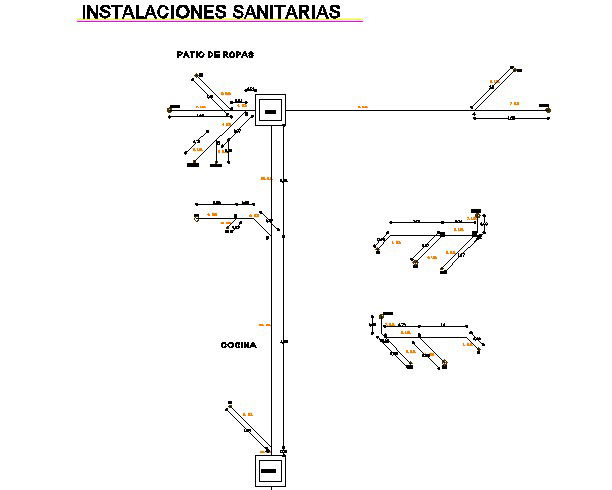 Installations sanitary detail dwg file