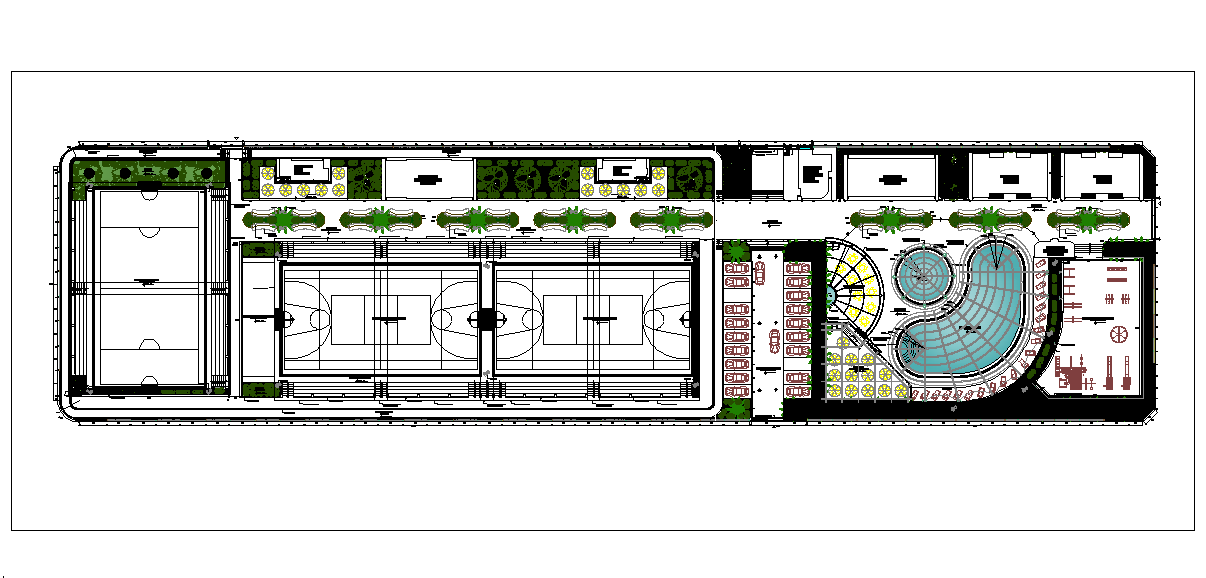 Institute building layout dwg file