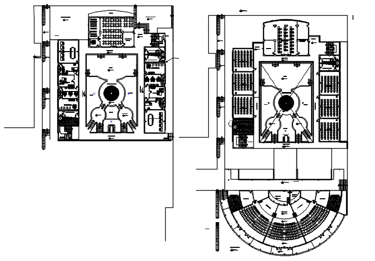 Institute plan with detail dimension in dwg file