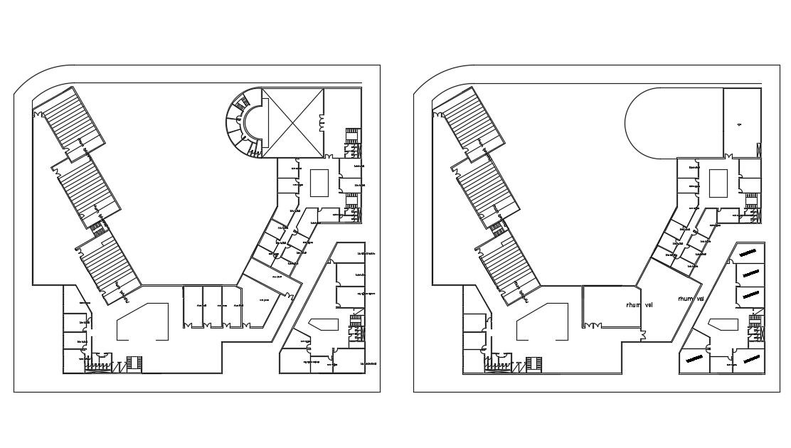 Institute Building Master Plan Drawing Free DWG File