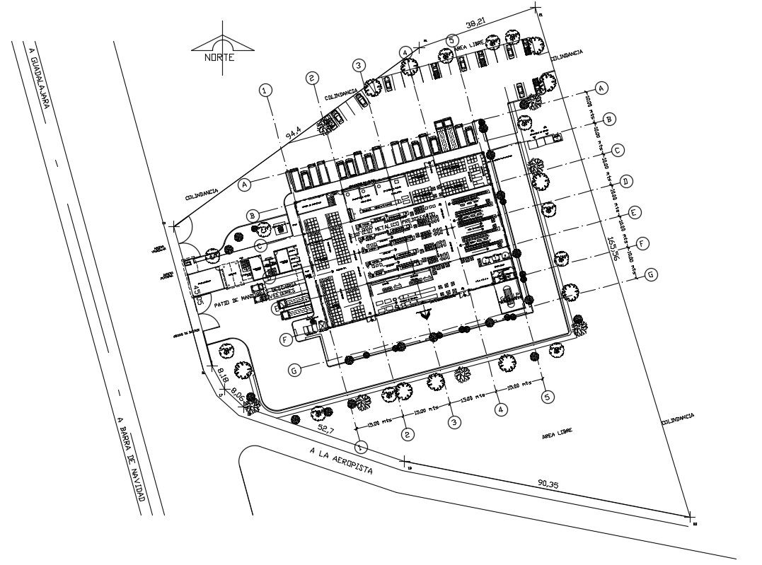 Integrated commerce office building plan dwg file