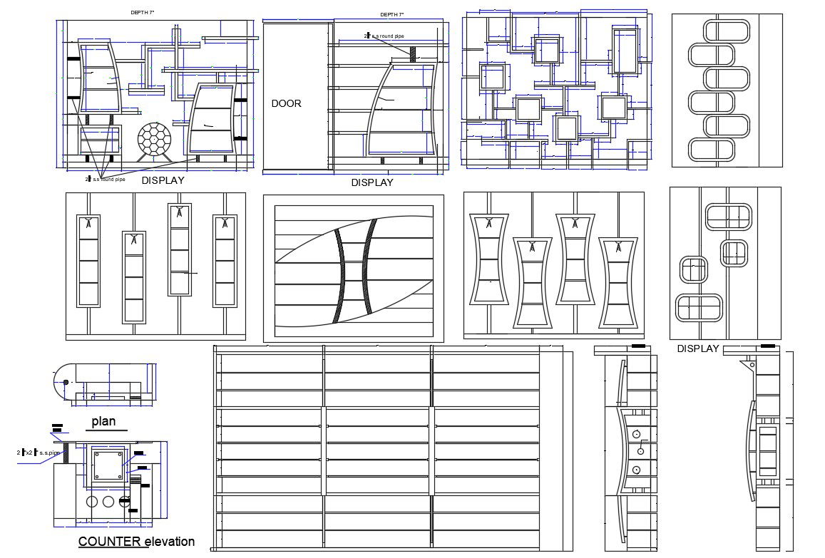 Interior Drawing Of Wall Paneling Design With Dimension AutoCAD File