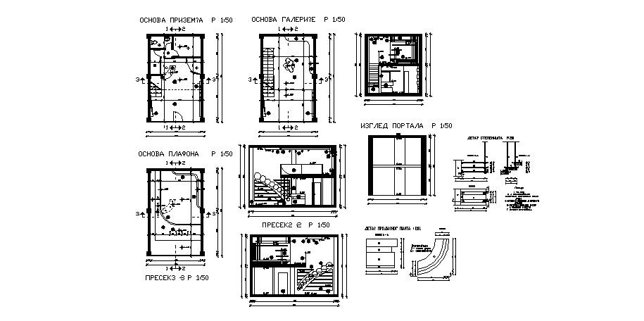 Interior and furniture details of sales counter of shop dwg file
