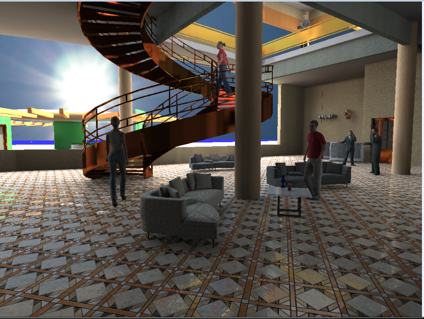 Interior design details of hotel lobby dwg file