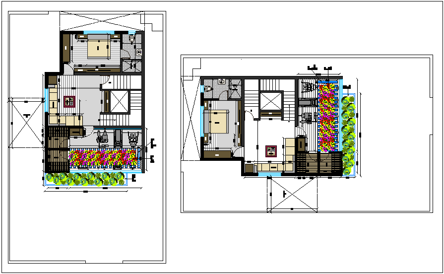 Interior design of house dwg file