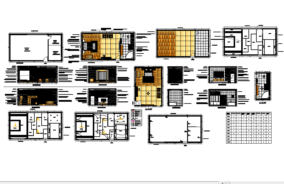 Residential House Floor Plans Sections And Interior Layout Design