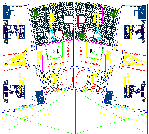 Interior detail of house dwg file