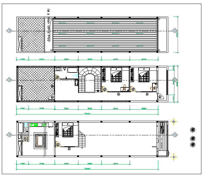 Interior floor plan of a bunglow dwg file