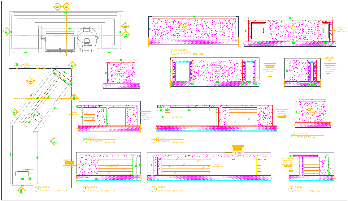 Interior information of wall and texture of wall paint dwg file