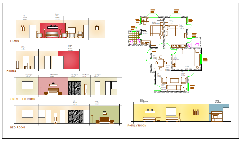 Interior residential housing plan view,design plan layout detail dwg file