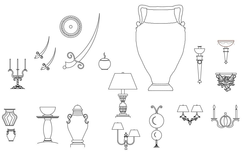 Interior Decorate CAD Blocks Elevation Drawing DWG