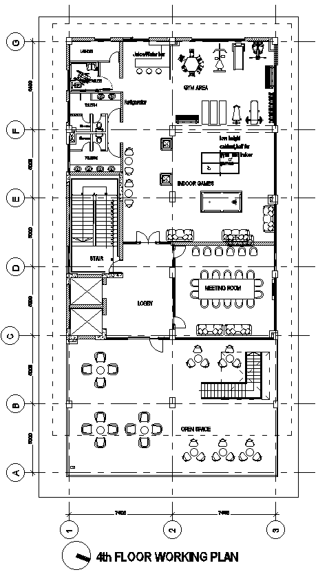 Interior Floor Plan Detail Of Office Amenities Centre DWG AutoCAD file
