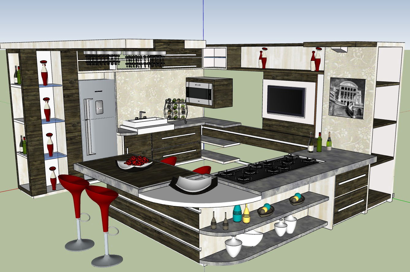Interiors of a modular kitchen