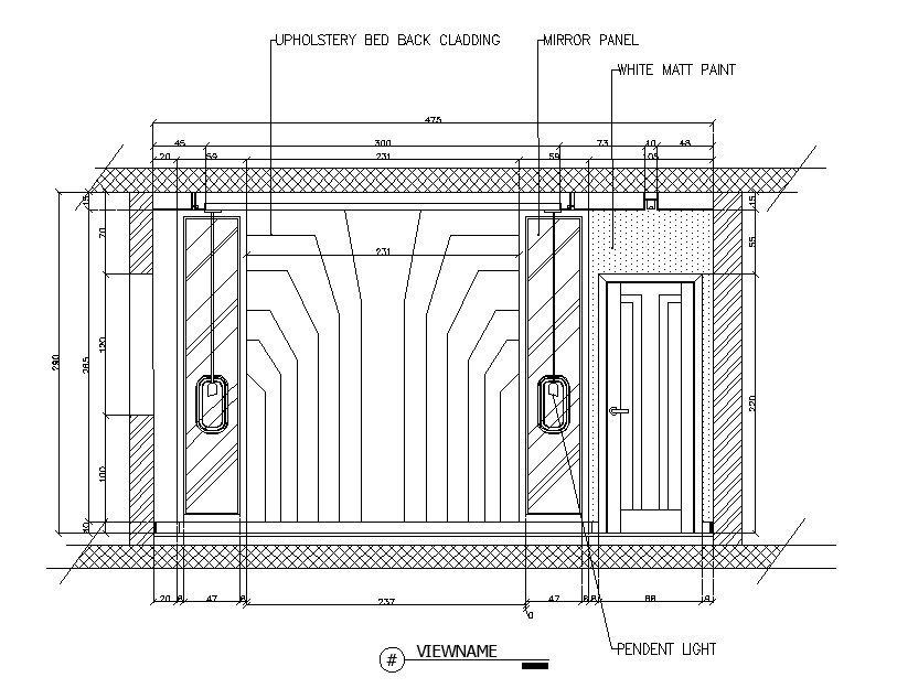 Interior wall decoration detail drawing is given in this AutoCAD file. Download the AutoCAD file.