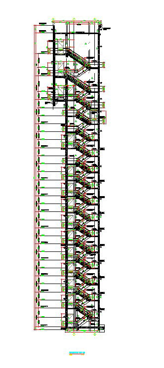 In this Structural drawing, the High tower building staircase section details are provided.Download the AutoCAD file now.