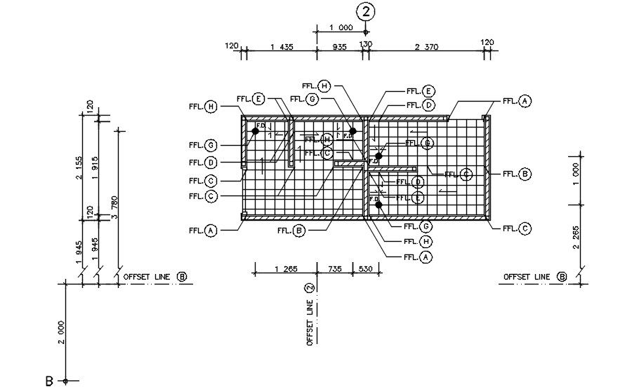 In this drawing flooring detail given. Download 2d autocad drawing dwg file.